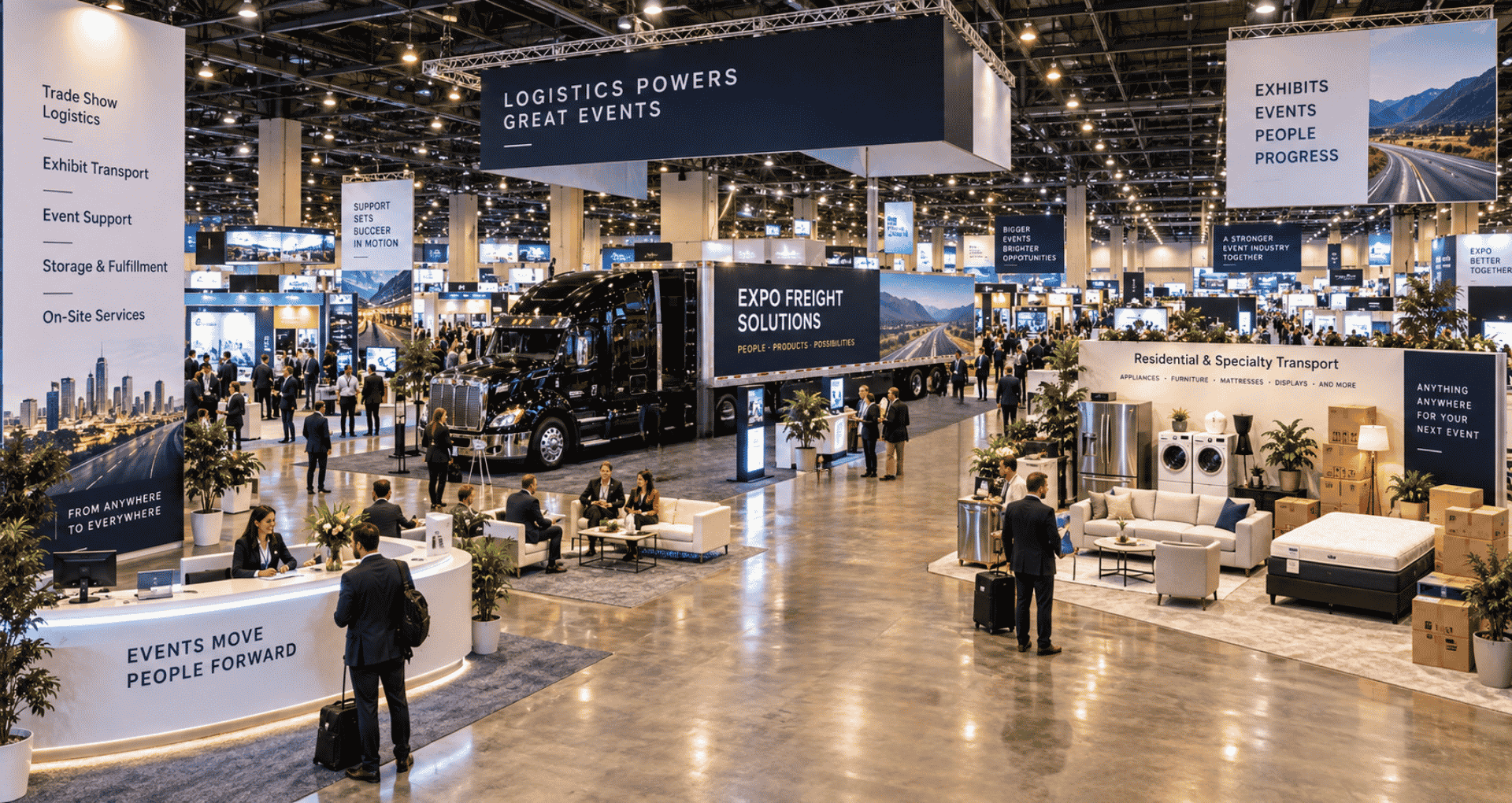 Trade show logistics and event freight shipping